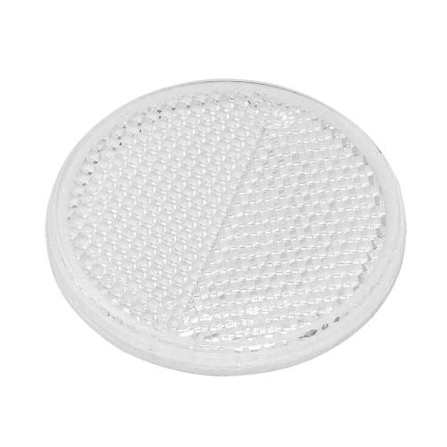 L006-reflector-rond-wit-gobanna Ronde witte zelfklevende reflector van 60 mm met E4 keurmerk voor montage op caravan of camper.
