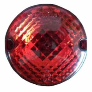 Farplas rond gecombineerd achterlicht en remlicht rood voor caravan en aanhanger, 94mm diameter, 12V/24V aansluiting.