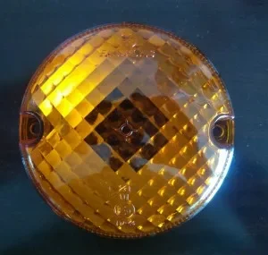 Farplas ronde richtingaanwijzer oranje voor caravan en aanhanger, 94mm diameter, 12V/24V aansluiting