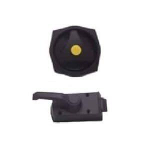 Zwart buitendeel van het caravan deurslot 107x107mm zonder cilinder | Gobanna