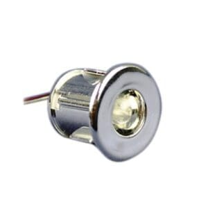 Compacte chroomkleurige mini LED inbouwspot 12V met warmwit licht voor interieur van caravan of boot | Gobanna