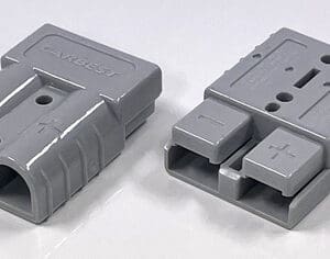 E161-batterijstekker-gobanna Set van twee grijze 50A hoogstroom batterijstekkers voor 8-16mm2 kabels, geschikt voor veilige stroomverbindingen in caravan camper en boot - gobanna