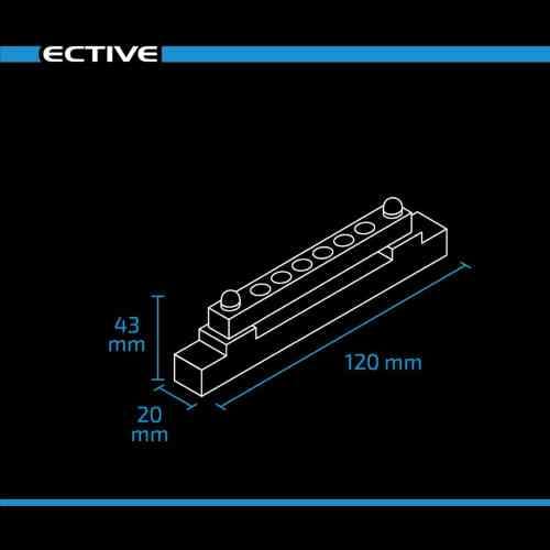Stroomverdeelblok 6 vaks 150A zwart/rood