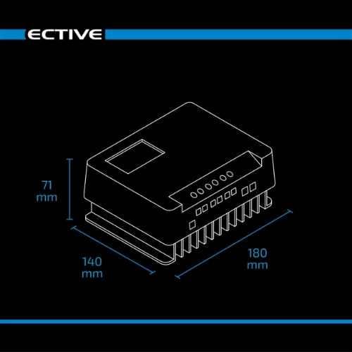 Laadregelaar stil met LCD scherm - Ective MPPT SC-pro GEN. 2
