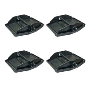 Set van 4 hoekige kunststof steunplaten voor caravan uitdraaisteunen inclusief borgpennen. | Gobanna