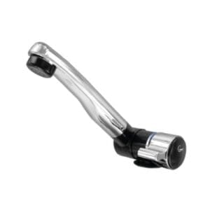 Compacte inklapbare kunststof waterkraan voor camper en caravan in chroom-zwarte uitvoering | Gobanna