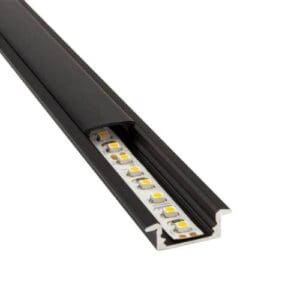 profiel LED strip aluminium zwart 2 meter met afdekkap | Gobanna