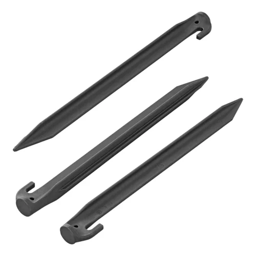 Set van 6 gele of witte nylon halfronde haringen van 30 cm van ProPlus voor het vastzetten van tenten in gras of weidegrond-1