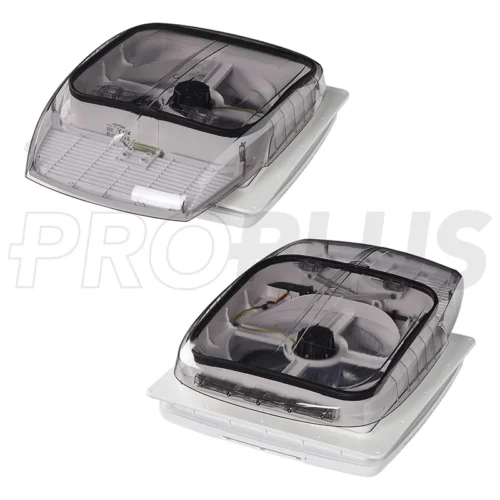 Dakluik DeLuxe 400 x 400 mm transparant met ventilator - Proplus