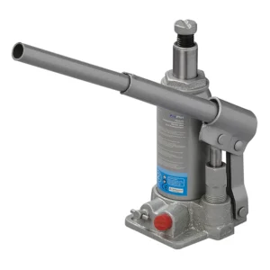 Krik 1 Compacte hydraulische stalen potkrik met een hefcapaciteit tot 2 ton, TüV/GS-gekeurd, voor het veilig liften van caravans en campers.